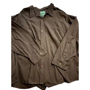 Big Bud Press Overshirt 6XL Black Cotton Button Front Made in USA